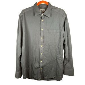Charles Tyrwhitt Long Sleeve Button-Down Classic Fit Large‎ Navy Workwear Cotton